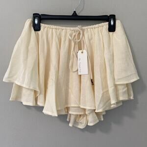New By Together Ruffle Skort, Cream Size Medium
